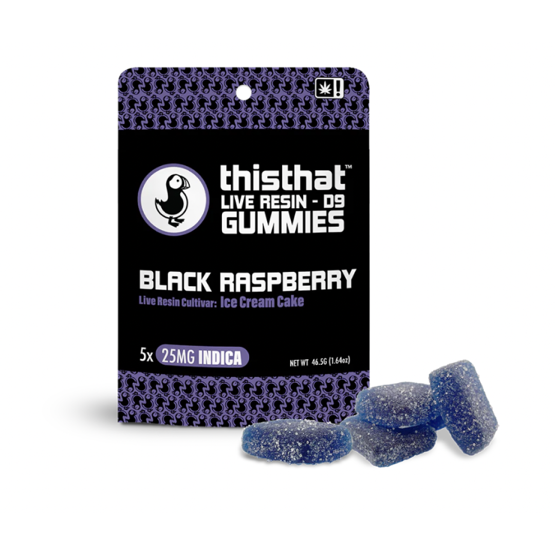 ThisThat Live Resin D9 Gummies — 5‑Pack (5 x 25mg)