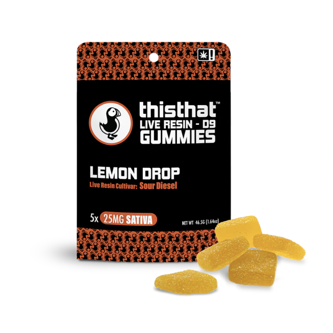 ThisThat Live Resin D9 Gummies — 5‑Pack (5 x 25mg)