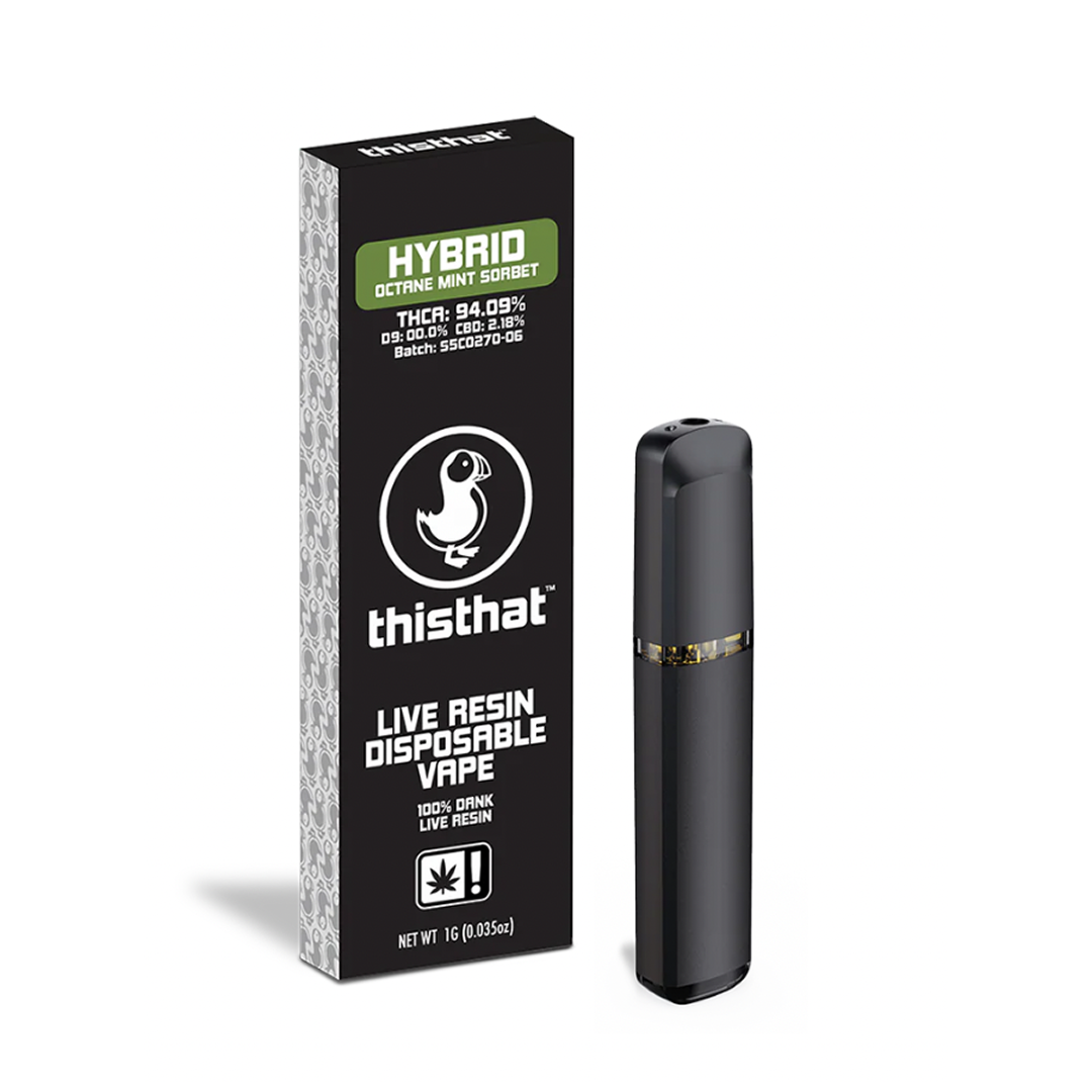 Octane Mint Sorbet ThisThat THCa Vape – Live Resin Disposable Hawaii