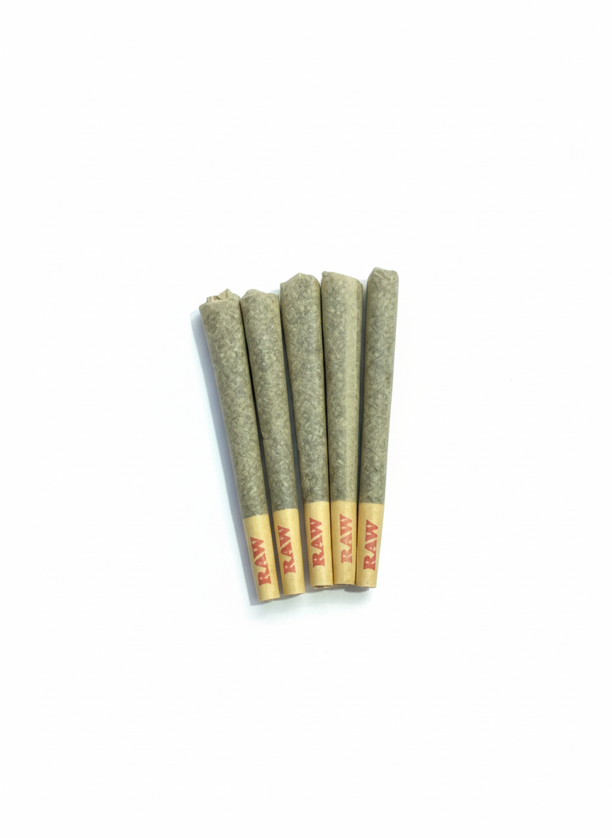 “HI IND 5-pack pre-rolls — premium indoor-grown THCa flower rolled for smooth, flavorful sessions”