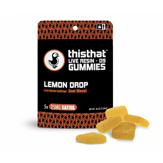 ThisThat Live Resin D9 Gummies — 5‑Pack (5 x 25mg)