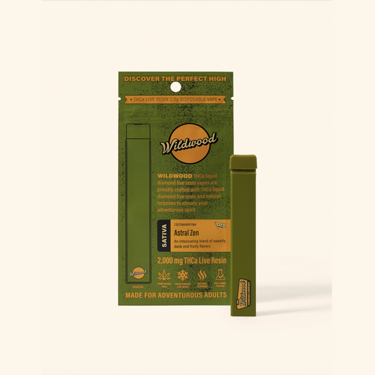 Wildwood THCa Live Resin Vape Packaging – Astral Zen Strain